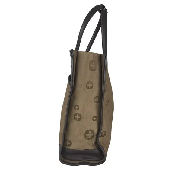 Swissgear Womens Brown/Beige Outer Zipper Pocket Double Handles Tote‎ Bag - Picture 2 of 9